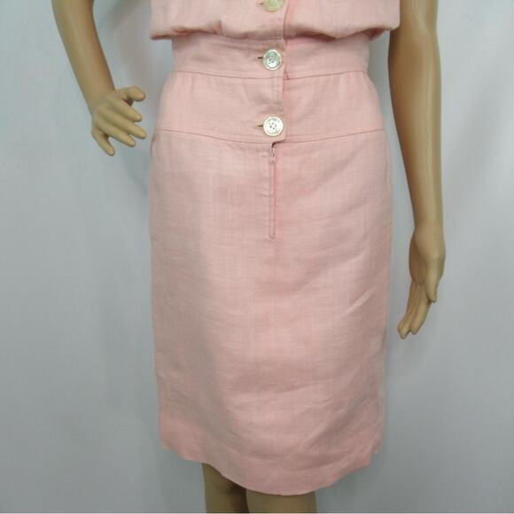 VALENTINO Vintage Linen Pink Sleeveless Blouson Dress Women’s Size 2 - Picture 10 of 14
